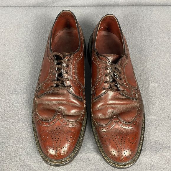 Vintage Stuart Holmes Men\'s US 7.5 Burgundy Leather Lace Up Brogue Dress Shoes main image 13